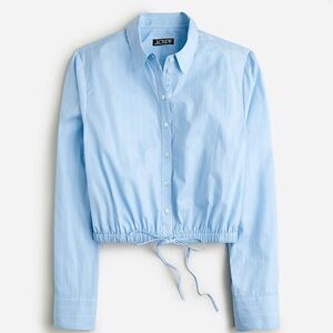 NWT J Crew Cropped fitted-waist button-up shirt in stripe.